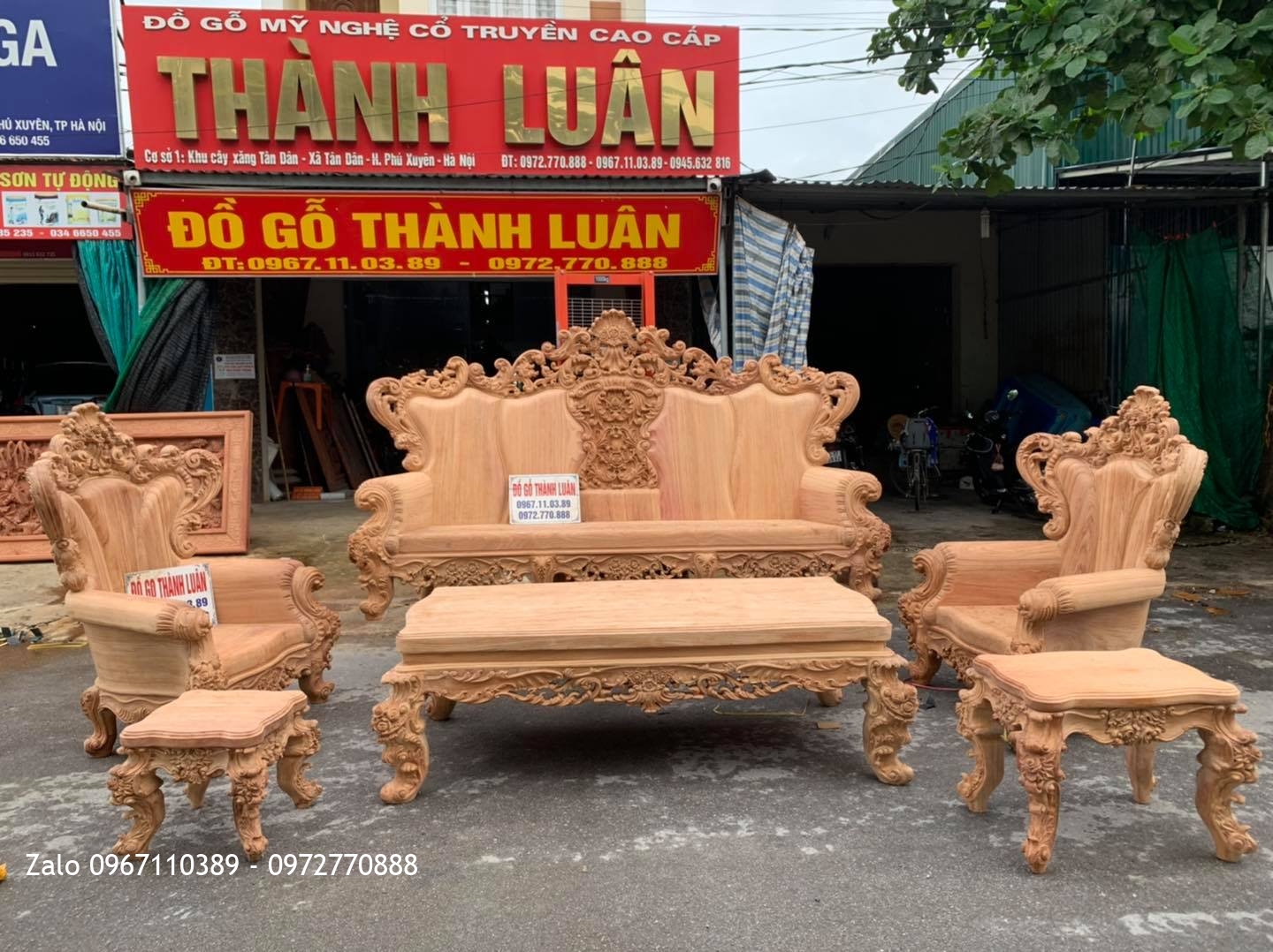 Bộ Ghế Hoàng Gia Gỗ Gõ Đỏ Siêu Víp 6 Món. A Khiêm Tứ Kỳ Hải Dương.