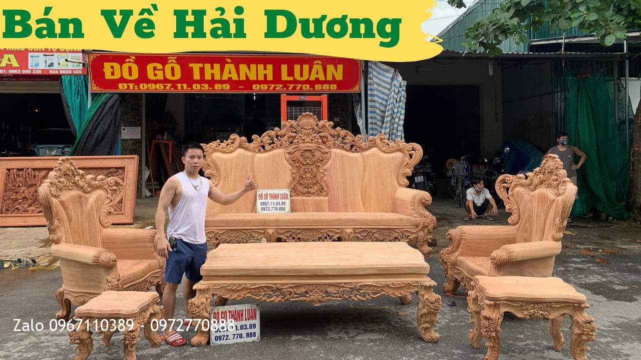 Bộ Ghế Hoàng Gia Gỗ Gõ Đỏ Siêu Víp 6 Món. A Khiêm Tứ Kỳ Hải Dương