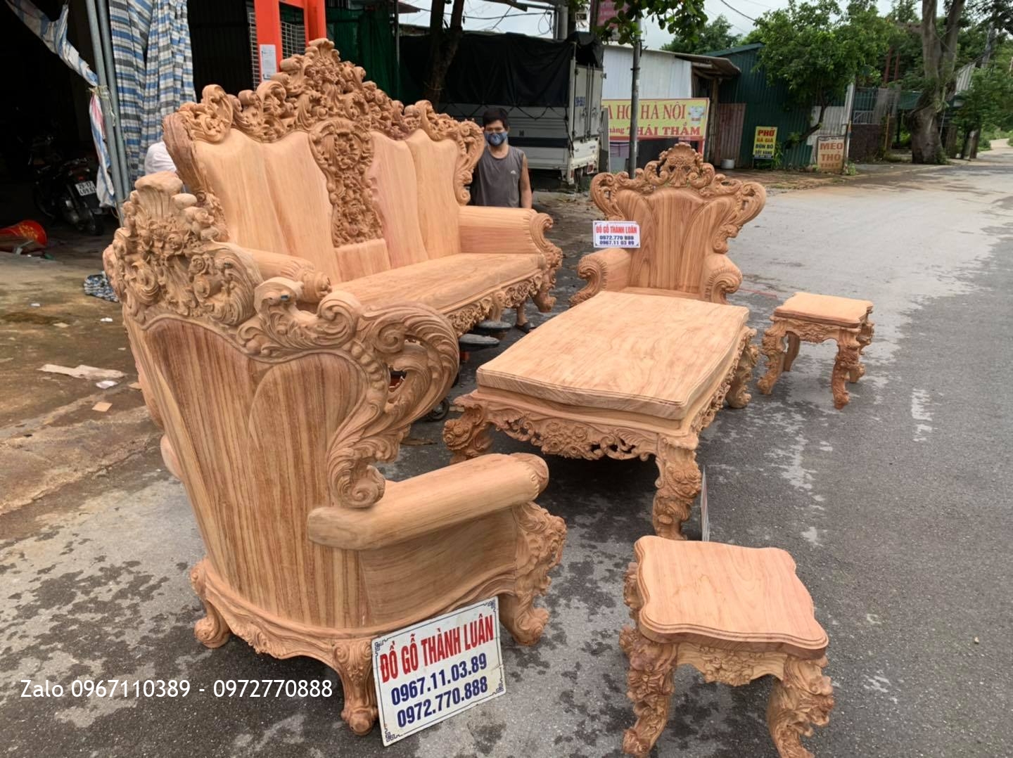 Bộ Ghế Hoàng Gia Gỗ Gõ Đỏ Siêu Víp 6 Món. A Khiêm Tứ Kỳ Hải Dương: