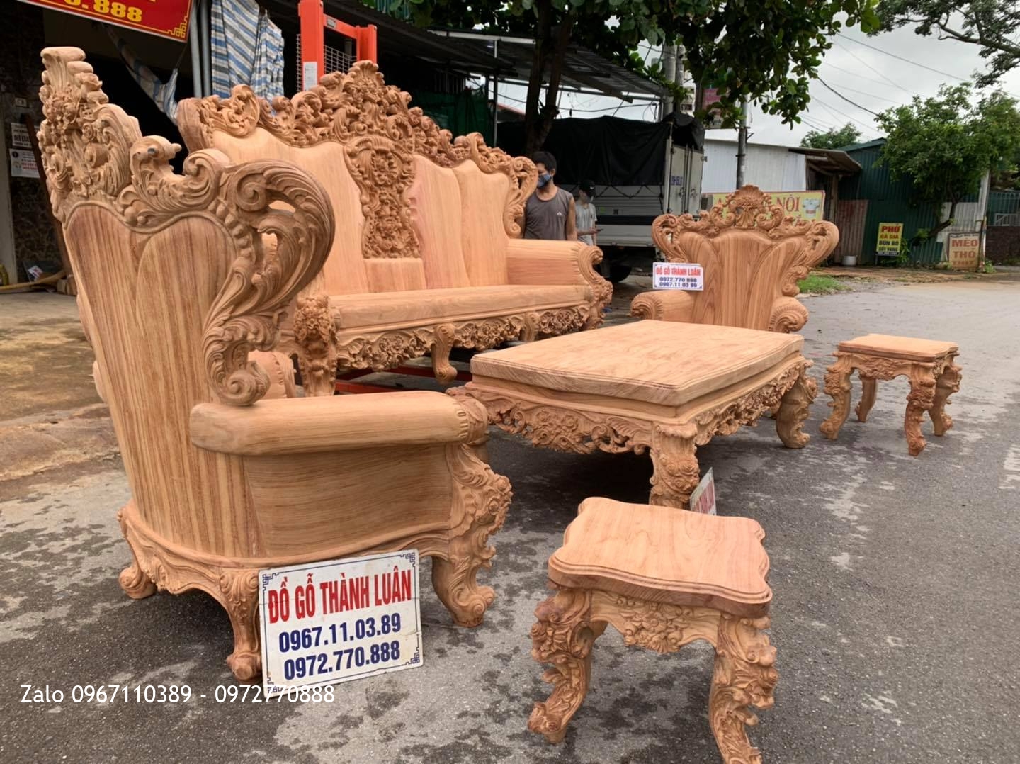 Bộ Ghế Hoàng Gia Gỗ Gõ Đỏ Siêu Víp 6 Món. A Khiêm Tứ Kỳ Hải Dương: