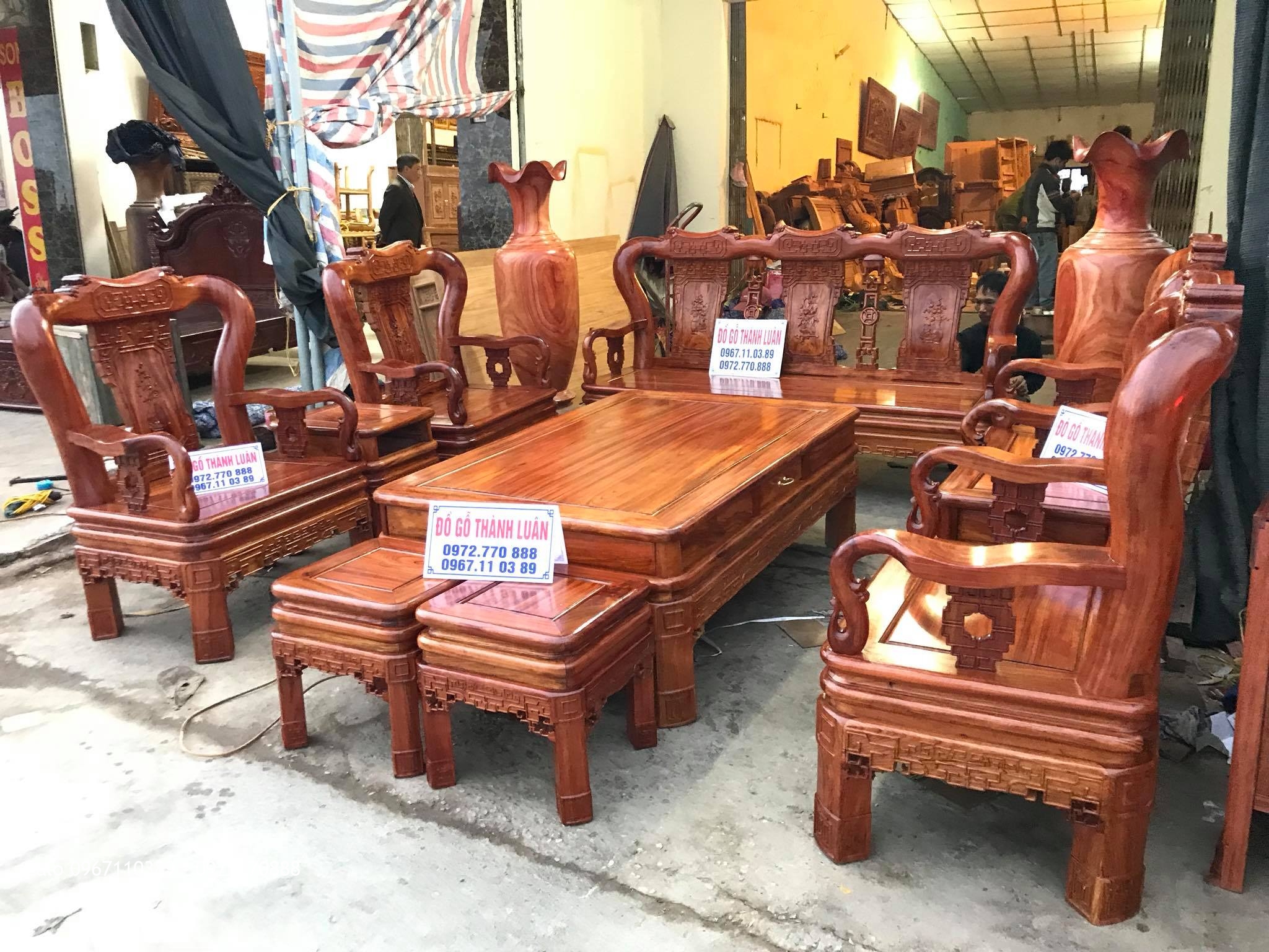 Bộ Ghế Minh Quốc Triện Gỗ Cẩm Lai,Kệ Tivi Gỗ Cẩm Lai. Bác Thu Cầu Giấy HN..