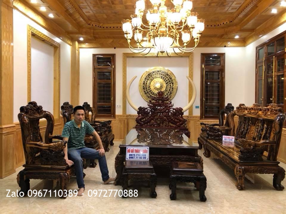 Bộ Minh Quốc Nghê Gỗ Mun Hoa 10 Món. Chú Hải Kim Hải Dương.