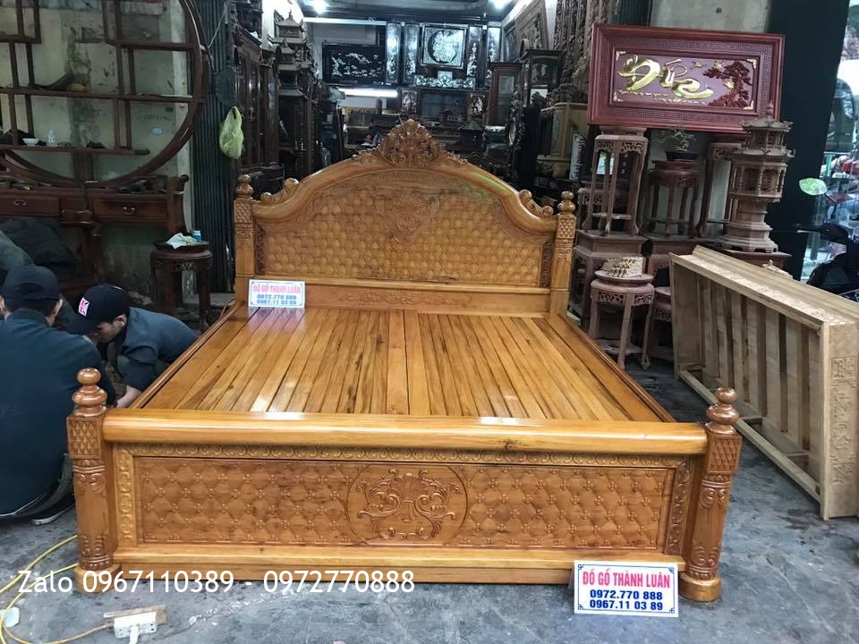 Giường Vòm Trám Mai Gỗ Gụ.