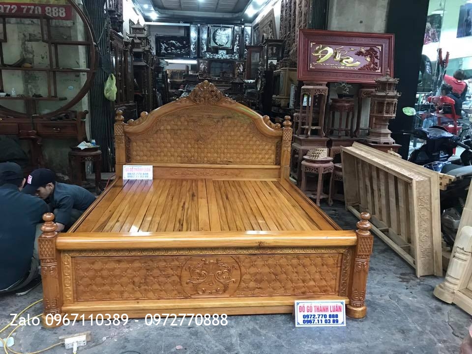 Giường Vòm Trám Mai Gỗ Gụ.