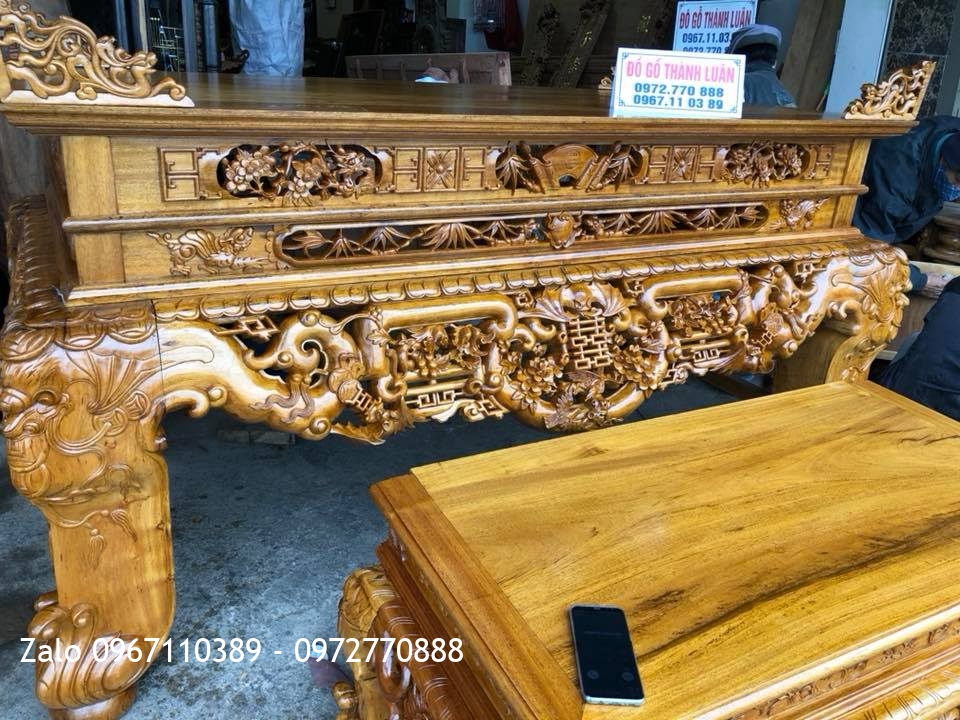 Sập Thờ Ngũ Phúc Kim Tiền Gỗ Gụ. Chú Trung Đông Anh Hà Nội