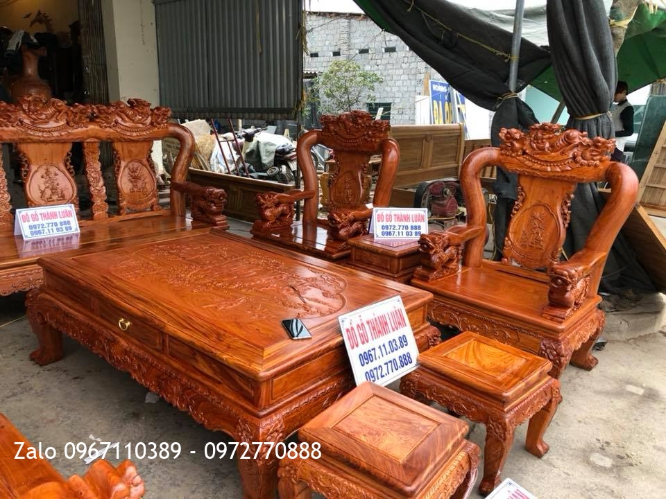 Bộ minh quốc nghê gỗ hương đá nam phi c12. Khách Mỹ Đức Hà Nội