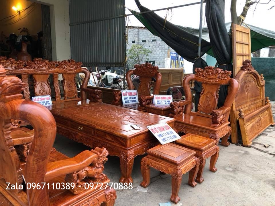 Bộ minh quốc nghê gỗ hương đá nam phi c12. Khách Mỹ Đức Hà Nội,.