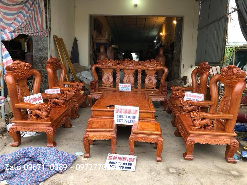 Bộ minh quốc nghê gỗ hương đá nam phi c12. Khách Mỹ Đức Hà Nội.