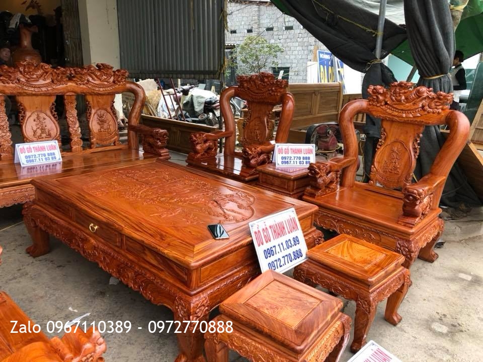 Bộ minh quốc nghê gỗ hương đá nam phi c12. Khách Mỹ Đức Hà Nội