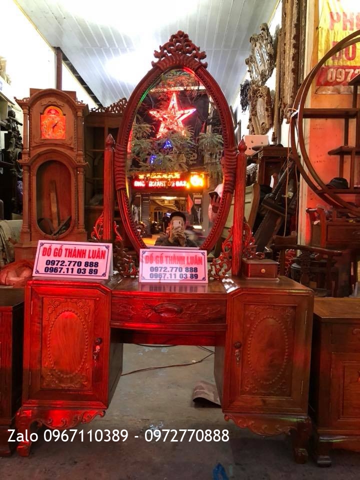 Tủ phấn gỗ hương đỏ Lào