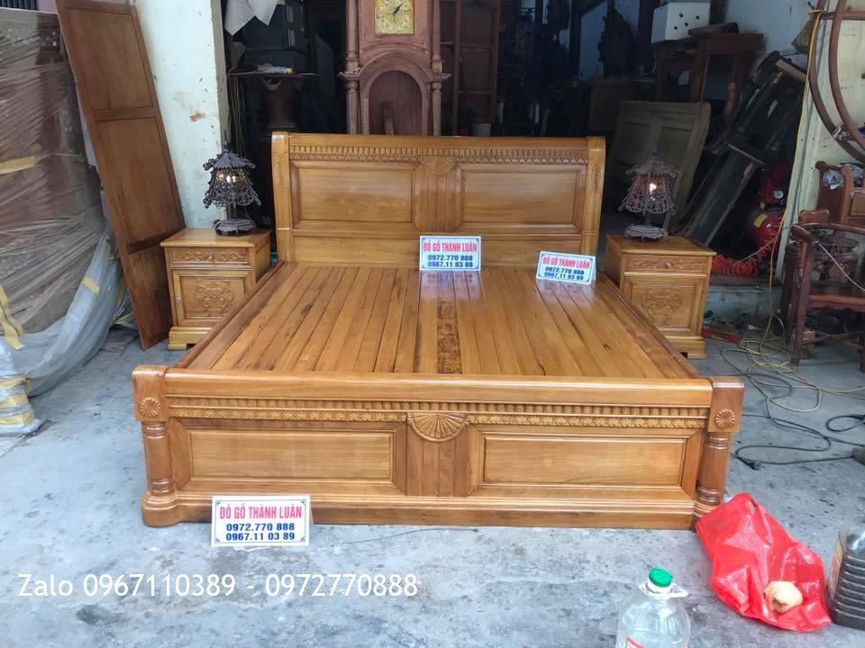 Giường Hoa Hồng Lu Uy Gỗ Hương Đỏ. Khách Hải Phòngơ