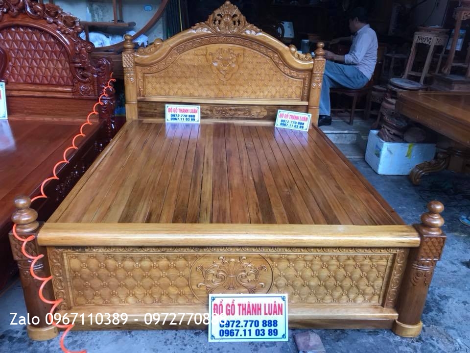 3 Giường Hồng Lu Uy Gỗ Hương Đỏ 1m8-2m. Khách Hải Phòng.