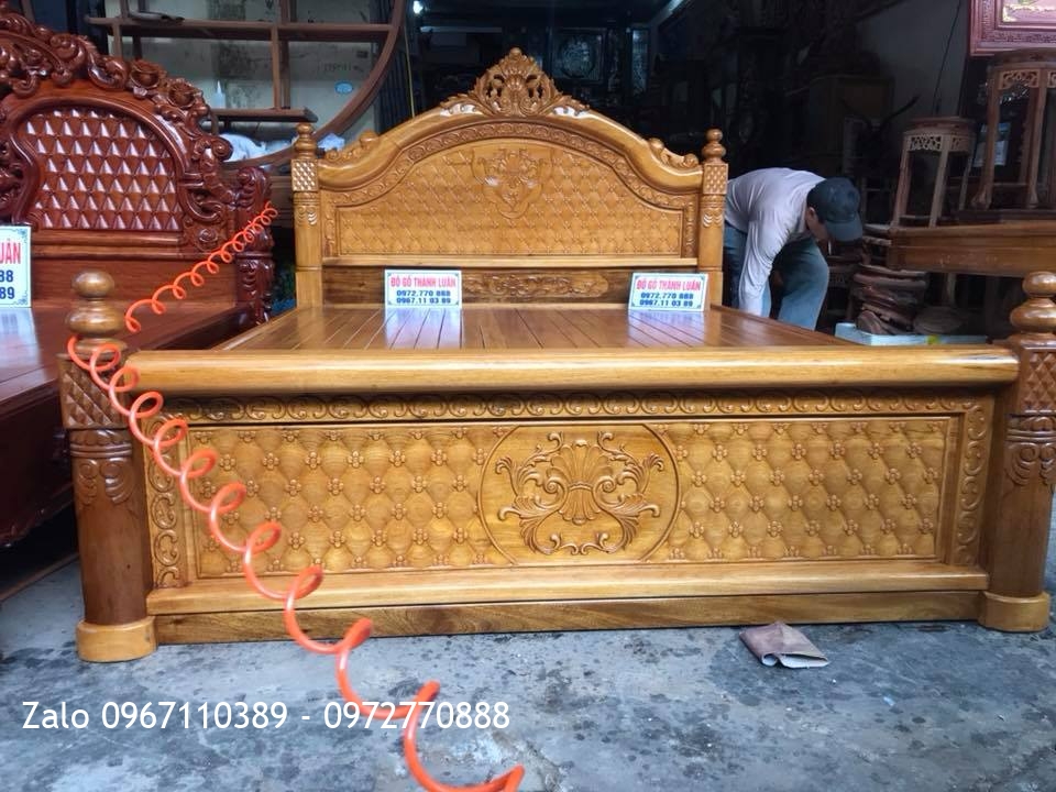 3 Giường Hồng Lu Uy Gỗ Hương Đỏ 1m8-2m. Khách Hải Phòng:::