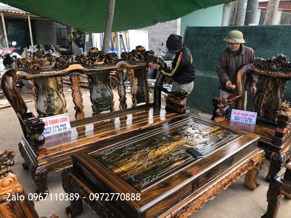 Bộ Ghế Minh Quốc Nghê Gỗ Mun Hoa. A Hải Đồng Tháp