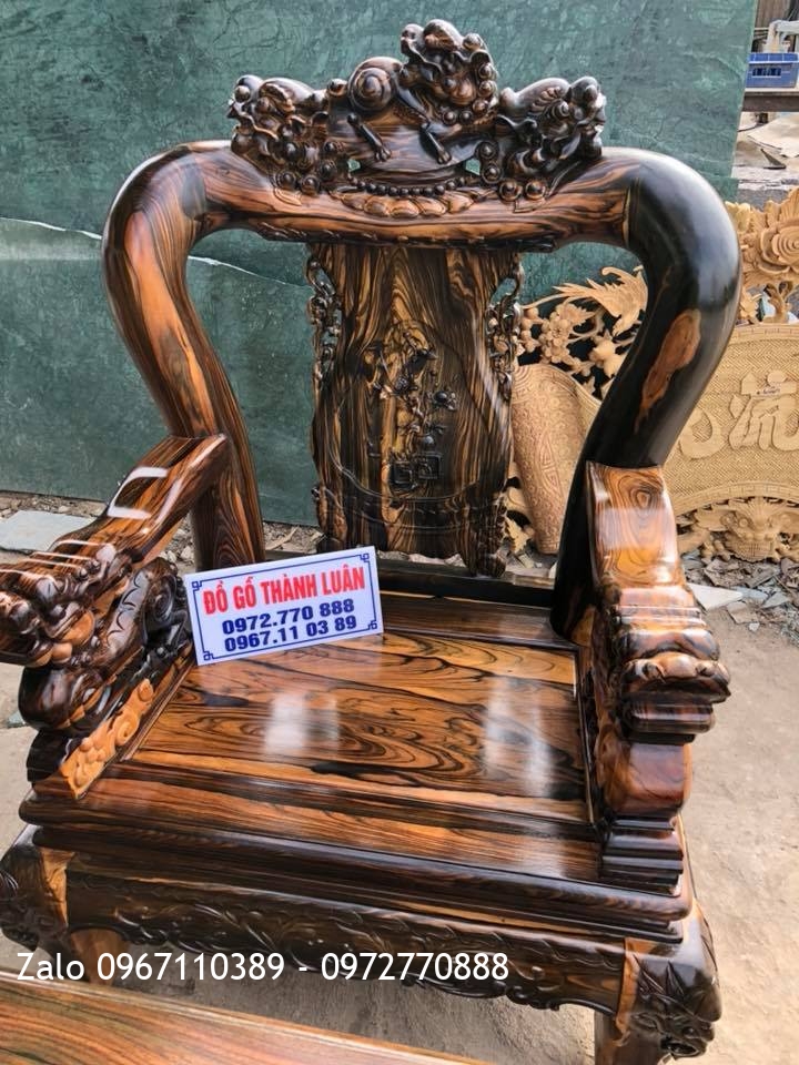 Bộ Ghế Minh Quốc Nghê Gỗ Mun Hoa. A Hải Đồng Tháp.: