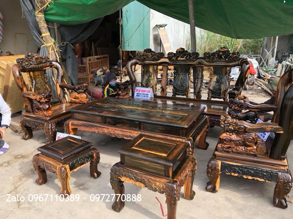 Bộ Ghế Minh Quốc Nghê Gỗ Mun Hoa. A Hải Đồng Tháp:.