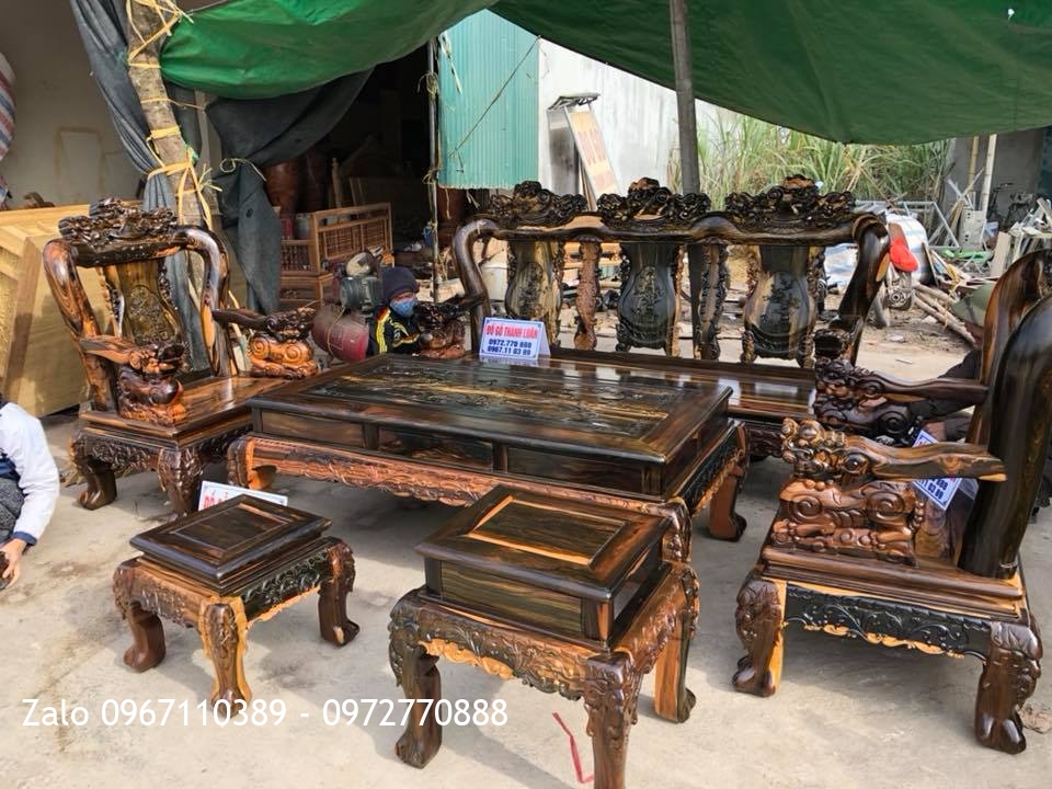 Bộ Ghế Minh Quốc Nghê Gỗ Mun Hoa. A Hải Đồng Tháp::.