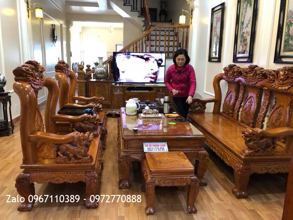 Bộ Minh Quốc Nghê Gỗ Hương Đá c12, Kệ Tivi Gỗ Hương. GĐ Chú Minh Hải Phòng.