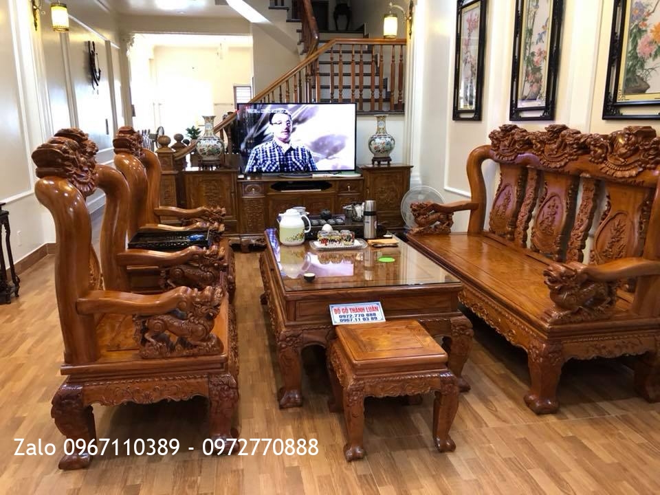 Bộ Minh Quốc Nghê Gỗ Hương Đá c12, Kệ Tivi Gỗ Hương. GĐ Chú Minh Hải Phòng.