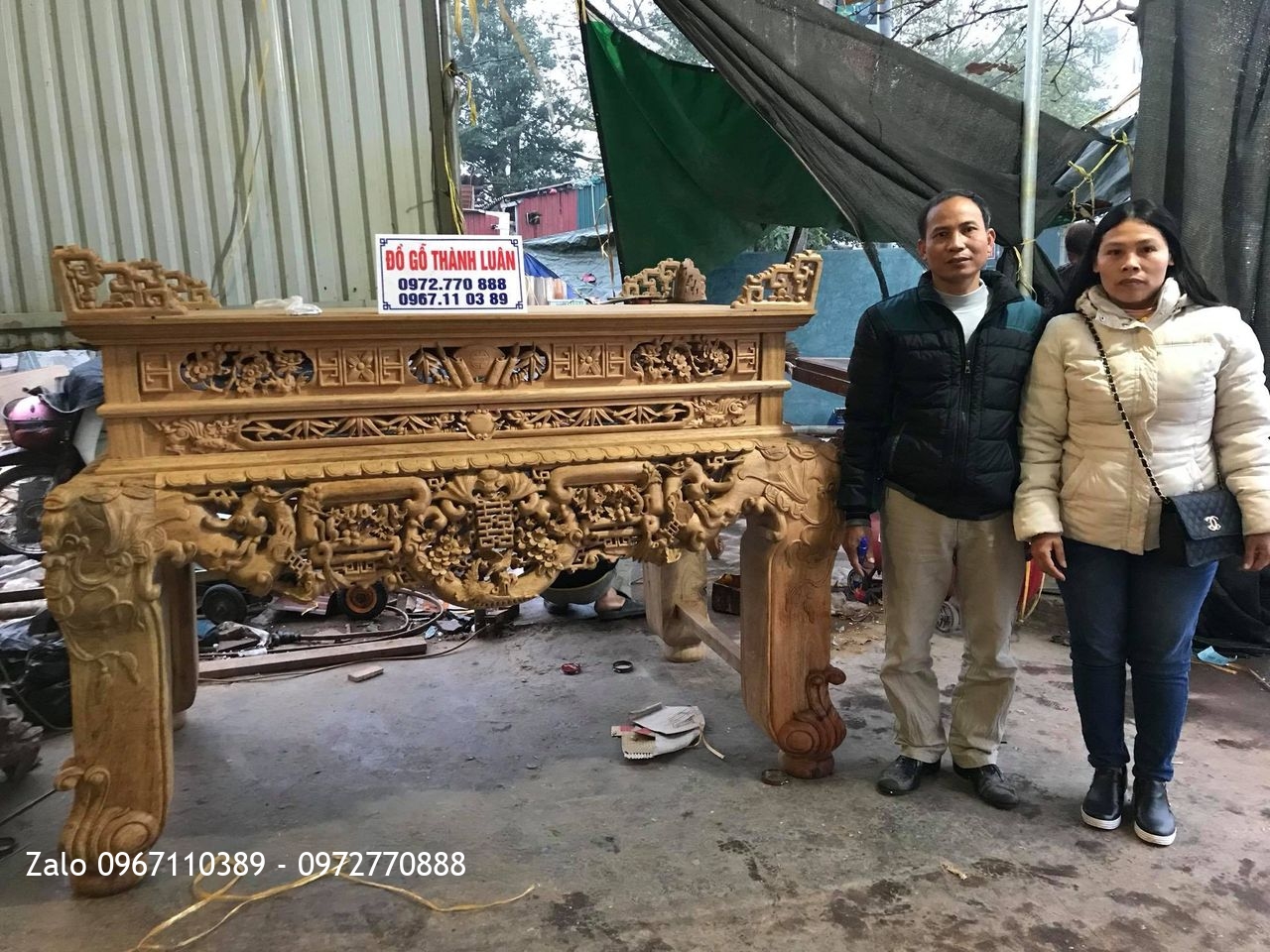 Sập Thờ Ngũ Phúc Kim Tiền Mai Cài Thọ Siêu Víp. Cô chú Nhân Tình Hưng Yên