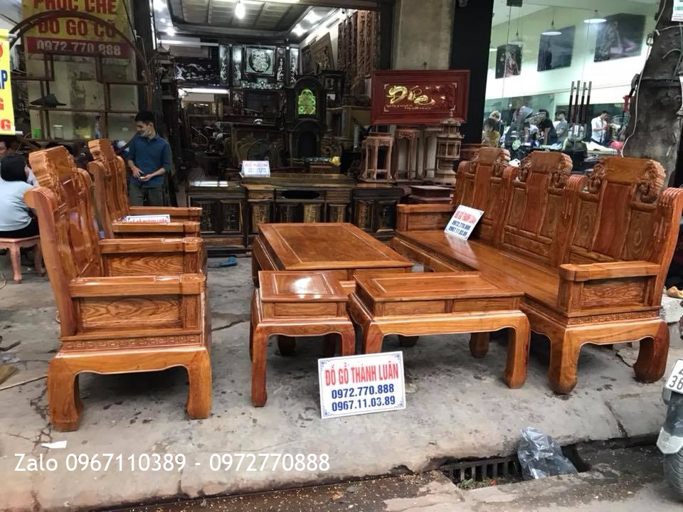 Bộ Như Ý Đầu Voi Tay Gỗ Hương Vân. Khách Hồng Thái, An Dương, Hải Phòng