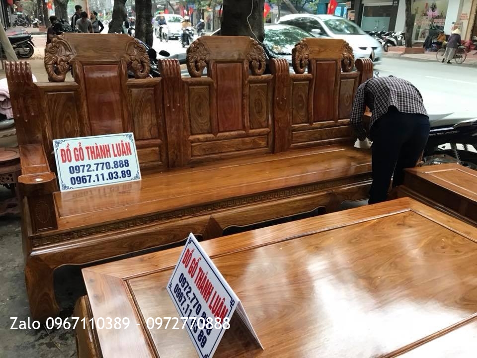 Bộ Như Ý Đầu Voi Tay Gỗ Hương Vân. Khách Hồng Thái, An Dương, Hải Phòng,.