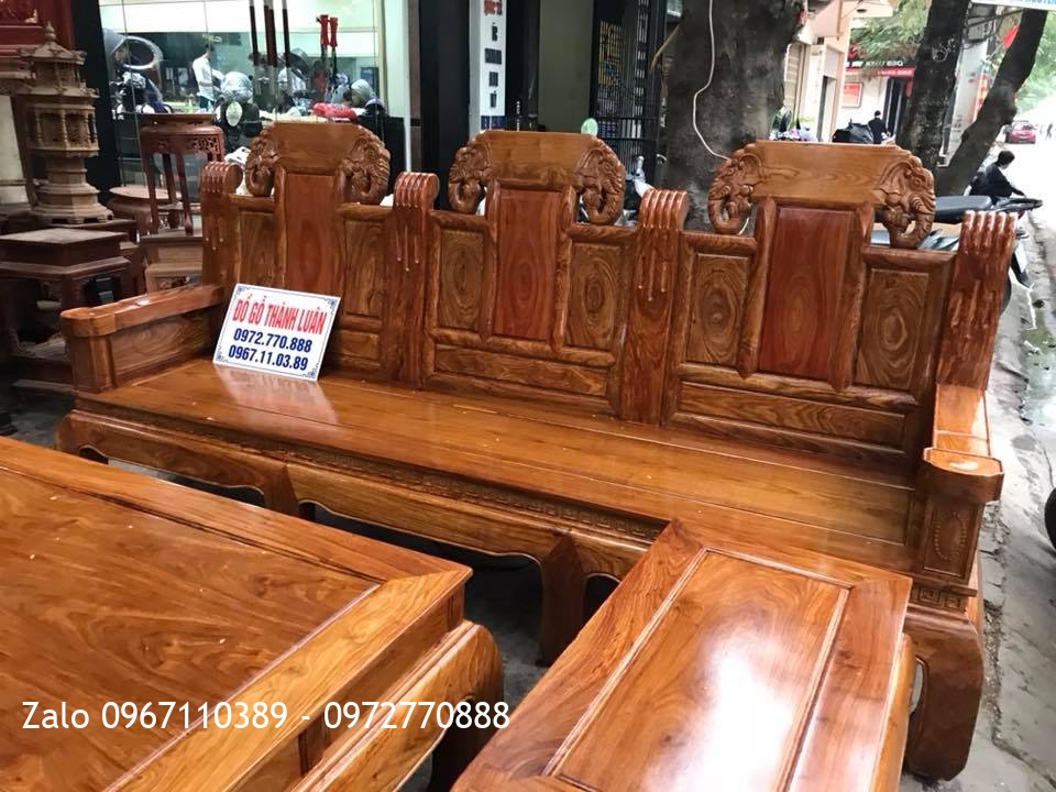 Bộ Như Ý Đầu Voi Tay Gỗ Hương Vân. Khách Hồng Thái, An Dương, Hải Phòng.