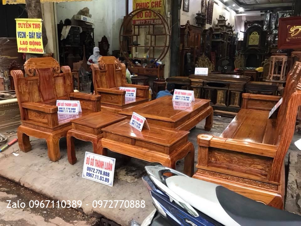 Bộ Như Ý Đầu Voi Tay Gỗ Hương Vân. Khách Hồng Thái, An Dương, Hải Phòng::