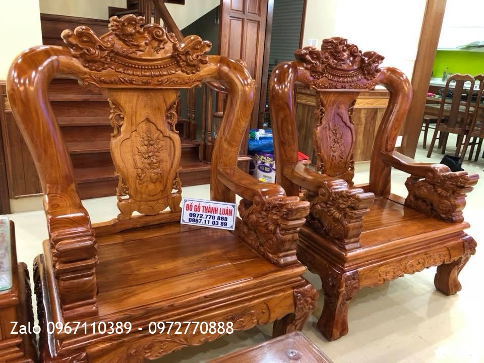 Bộ Minh Quốc Nghê Gỗ Hương Đá C12. Khách Hải Phòng,