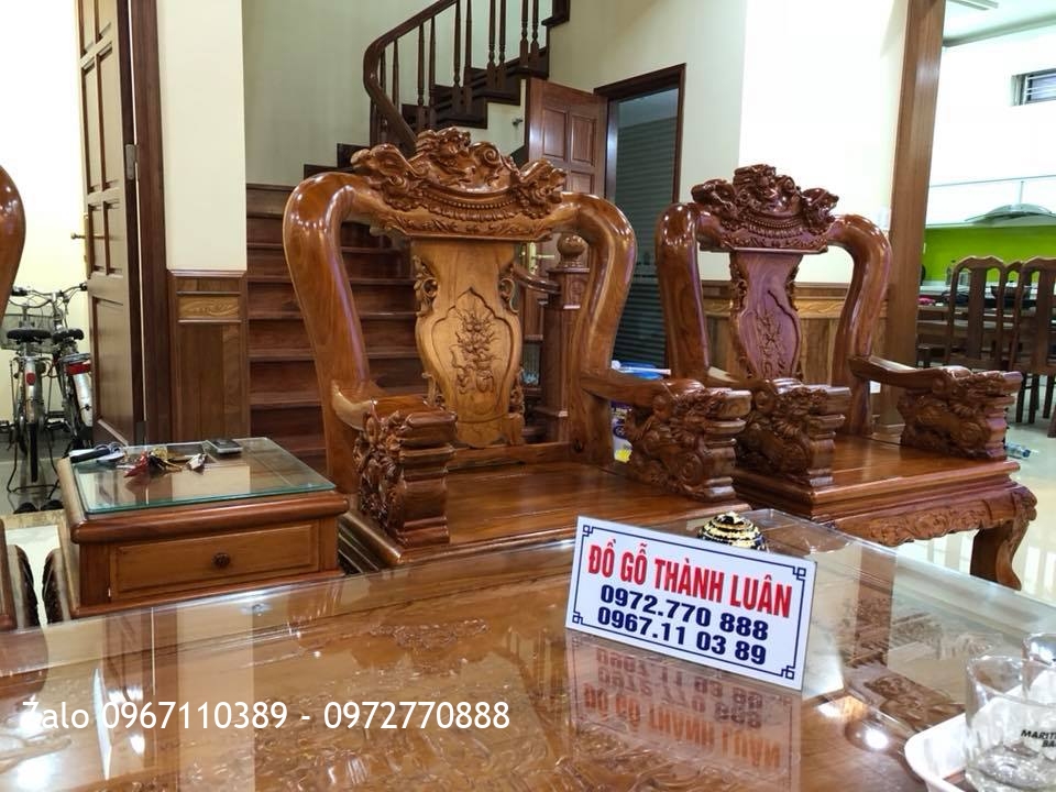 Bộ Minh Quốc Nghê Gỗ Hương Đá C12. Khách Hải Phòng.