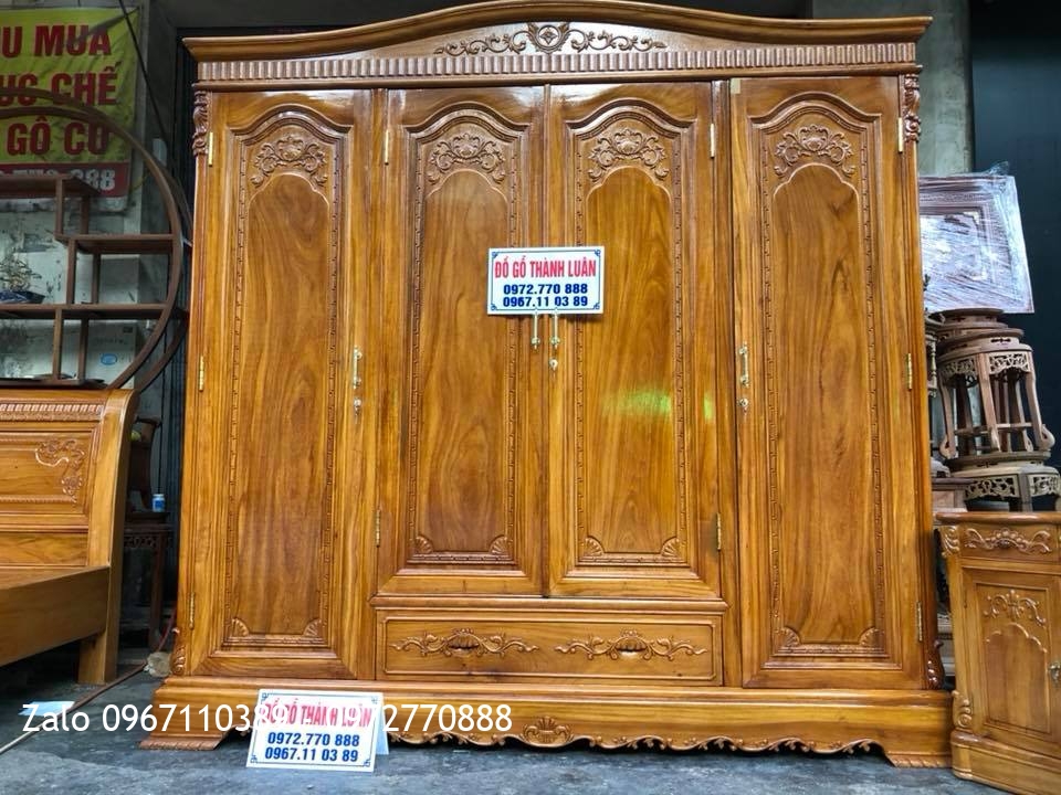 Giường, Tủ Áo, Bàn Phấn Gỗ Gõ Đỏ. Anh Tân kiến Thụy Hải Phòng: