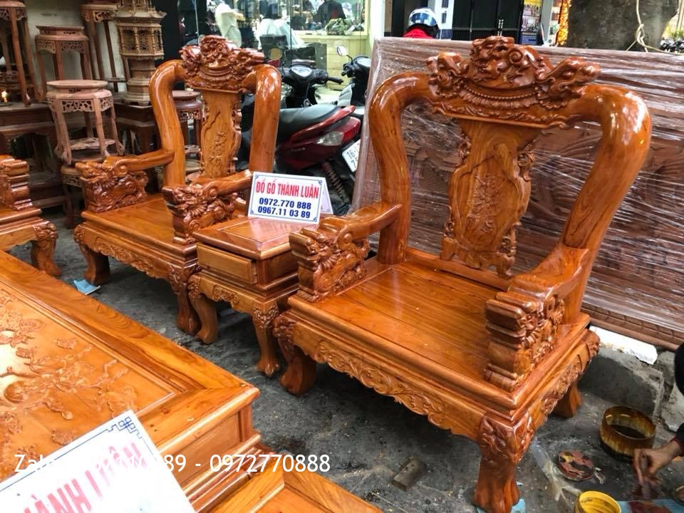 Bộ Minh Quốc Nghê Gỗ Hương Đá Nam Phi c12