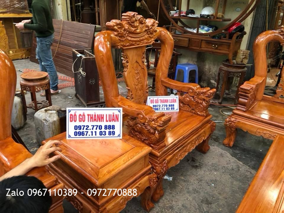 Bộ Minh Quốc Nghê Gỗ Hương Đá Nam Phi c12.