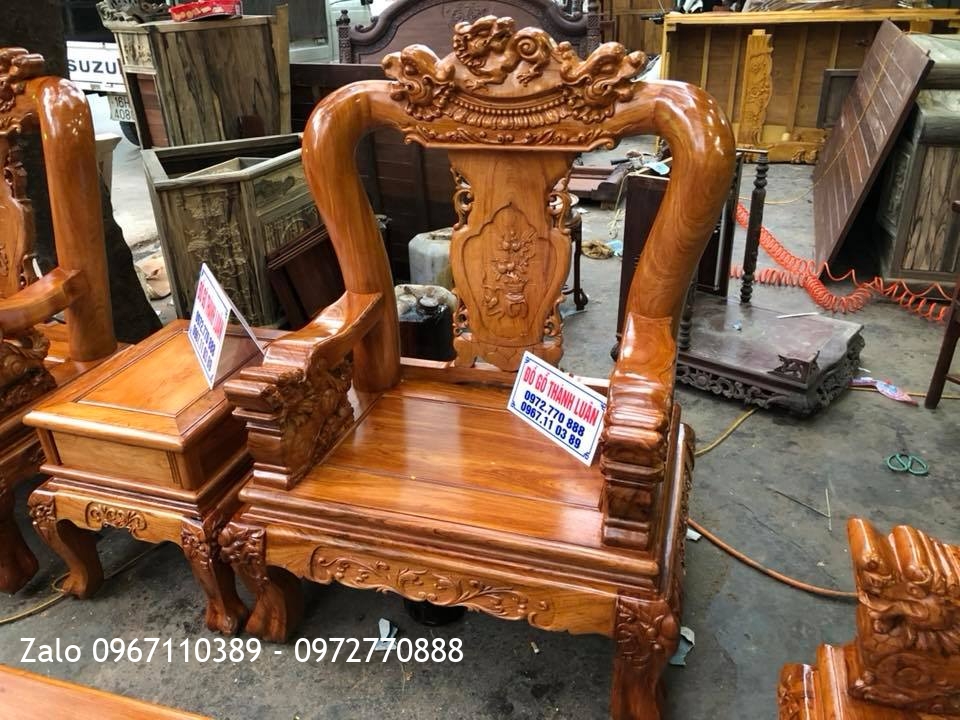 Bộ Minh Quốc Nghê Gỗ Hương Đá Nam Phi c12.