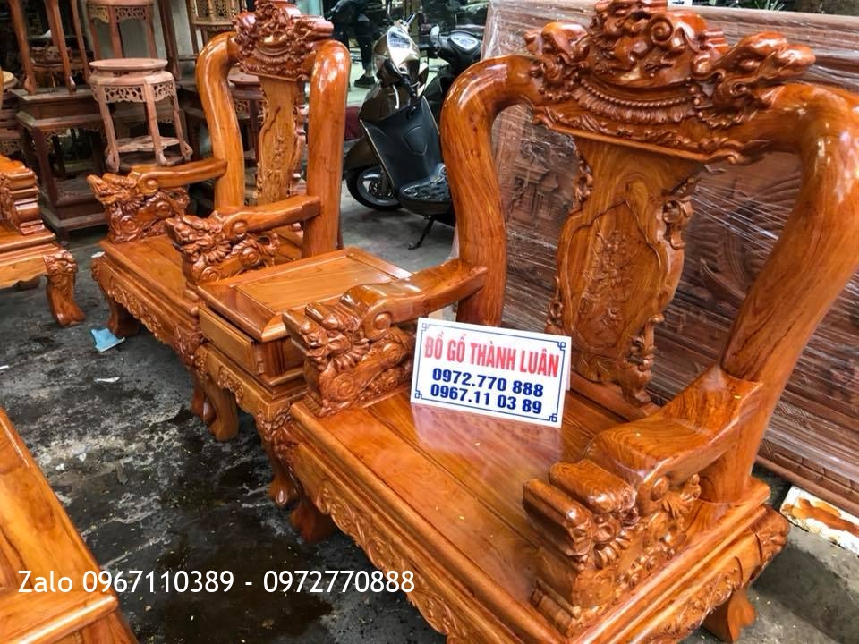 Bộ Minh Quốc Nghê Gỗ Hương Đá Nam Phi c12.:.