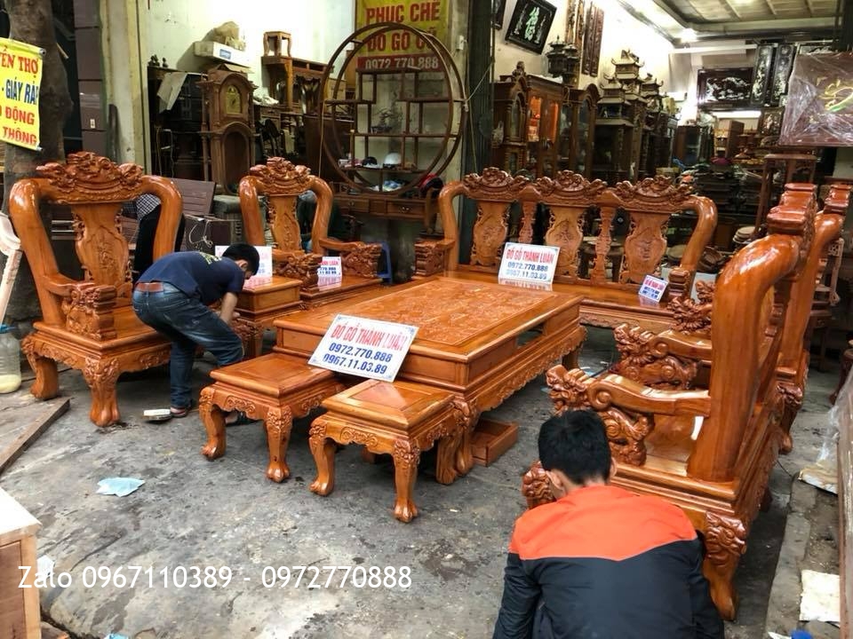 Bộ Minh Quốc Nghê Gỗ Hương Đá Nam Phi c12: