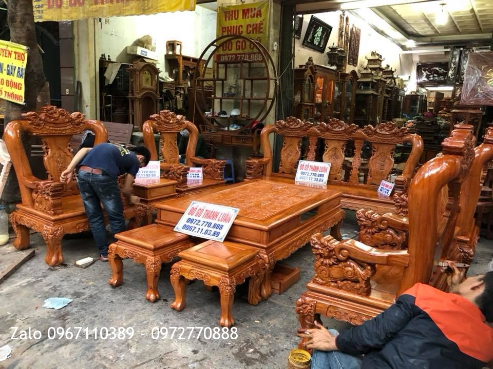 Bộ Minh Quốc Nghê Gỗ Hương Đá Nam Phi c12:.