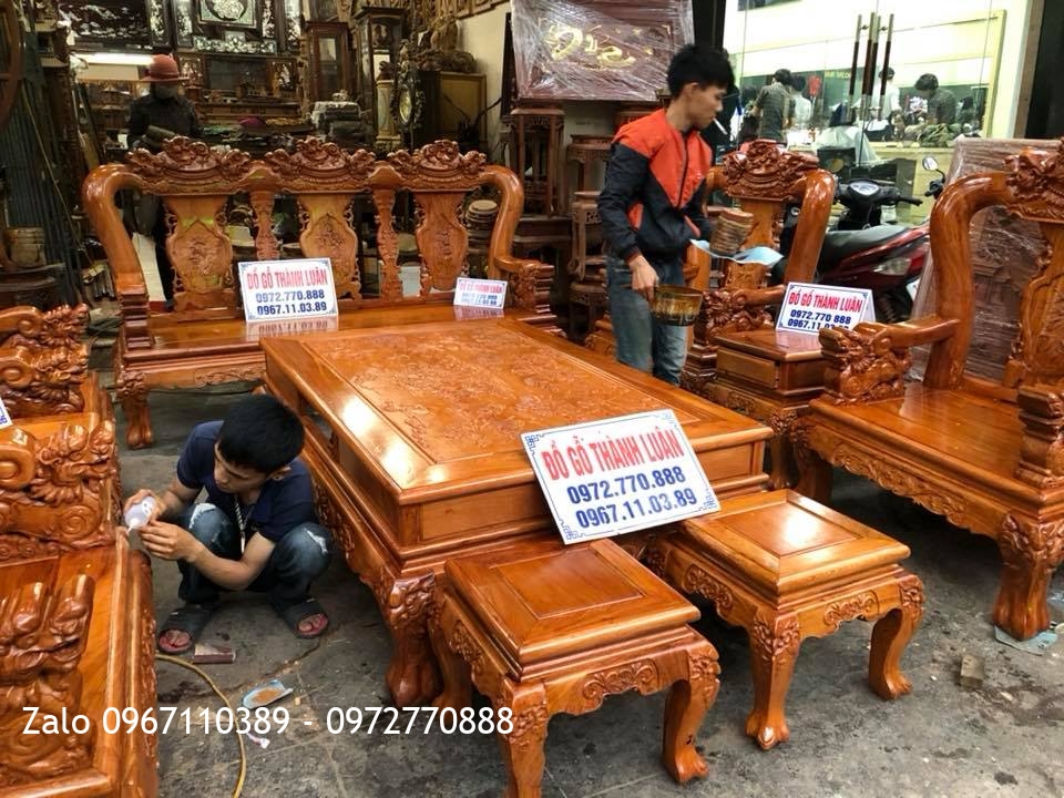 Bộ Minh Quốc Nghê Gỗ Hương Đá Nam Phi c12::