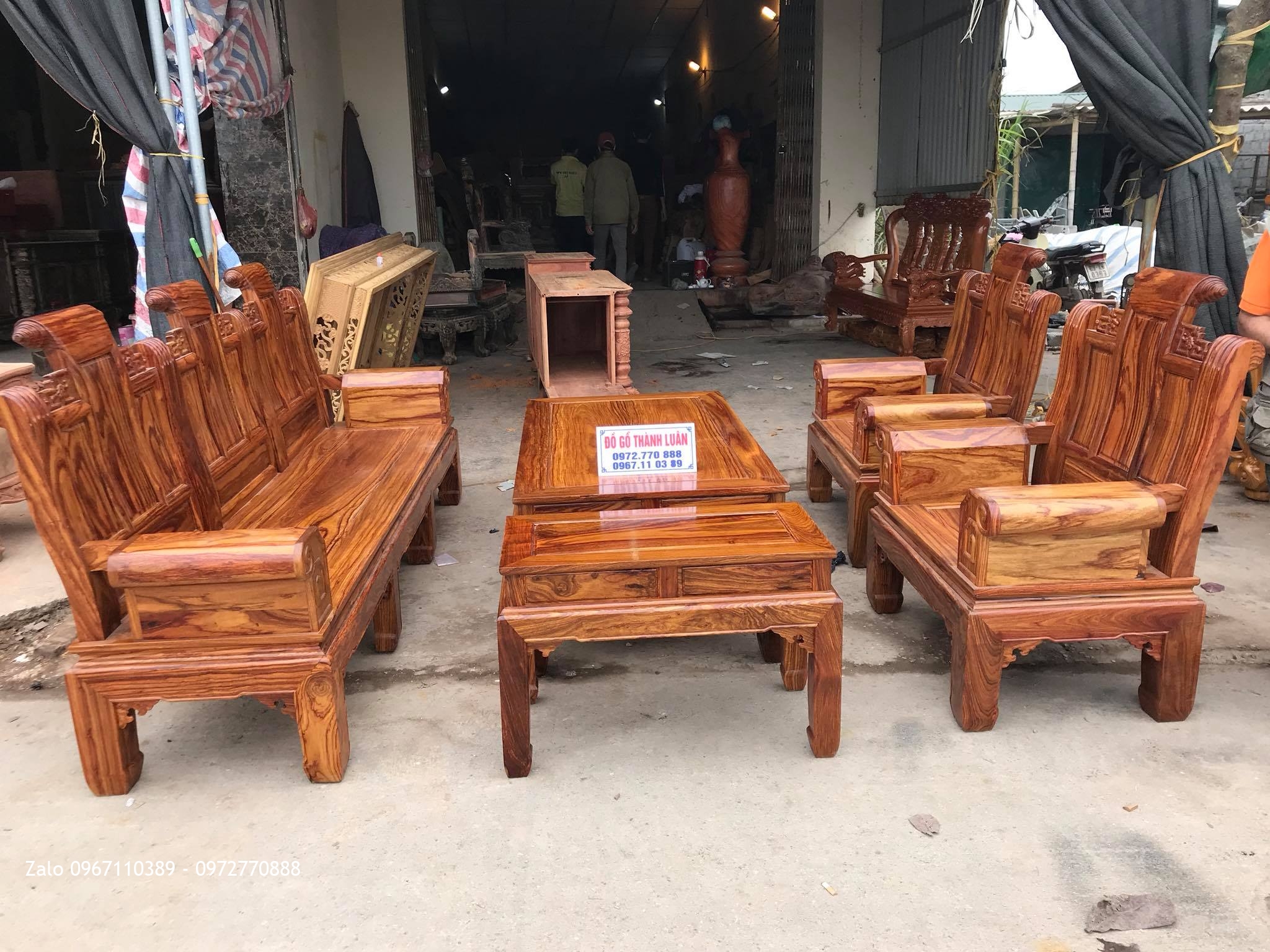 Bộ Ghế Âu Á Hộp Gỗ Hương Vân, Khách Hưng Yên