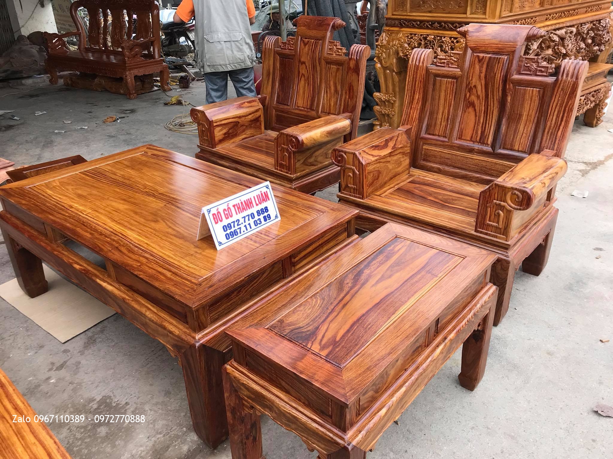 Bộ Ghế Âu Á Hộp Gỗ Hương Vân, Khách Hưng Yên.