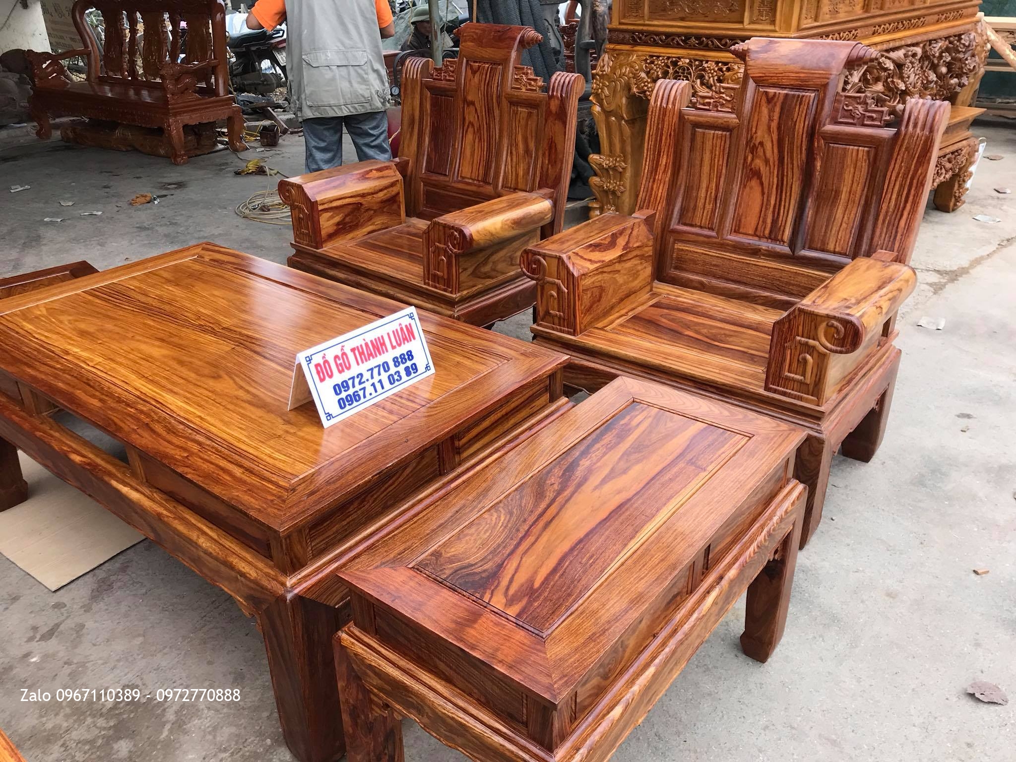 Bộ Ghế Âu Á Hộp Gỗ Hương Vân, Khách Hưng Yên.