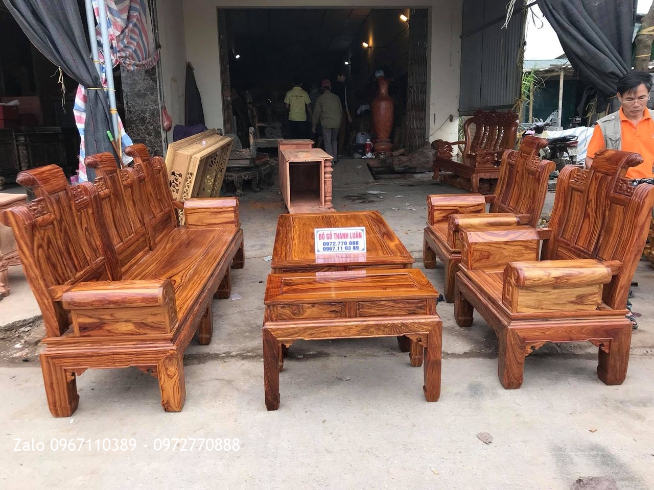 Bộ Ghế Âu Á Hộp Gỗ Hương Vân, Khách Hưng Yên