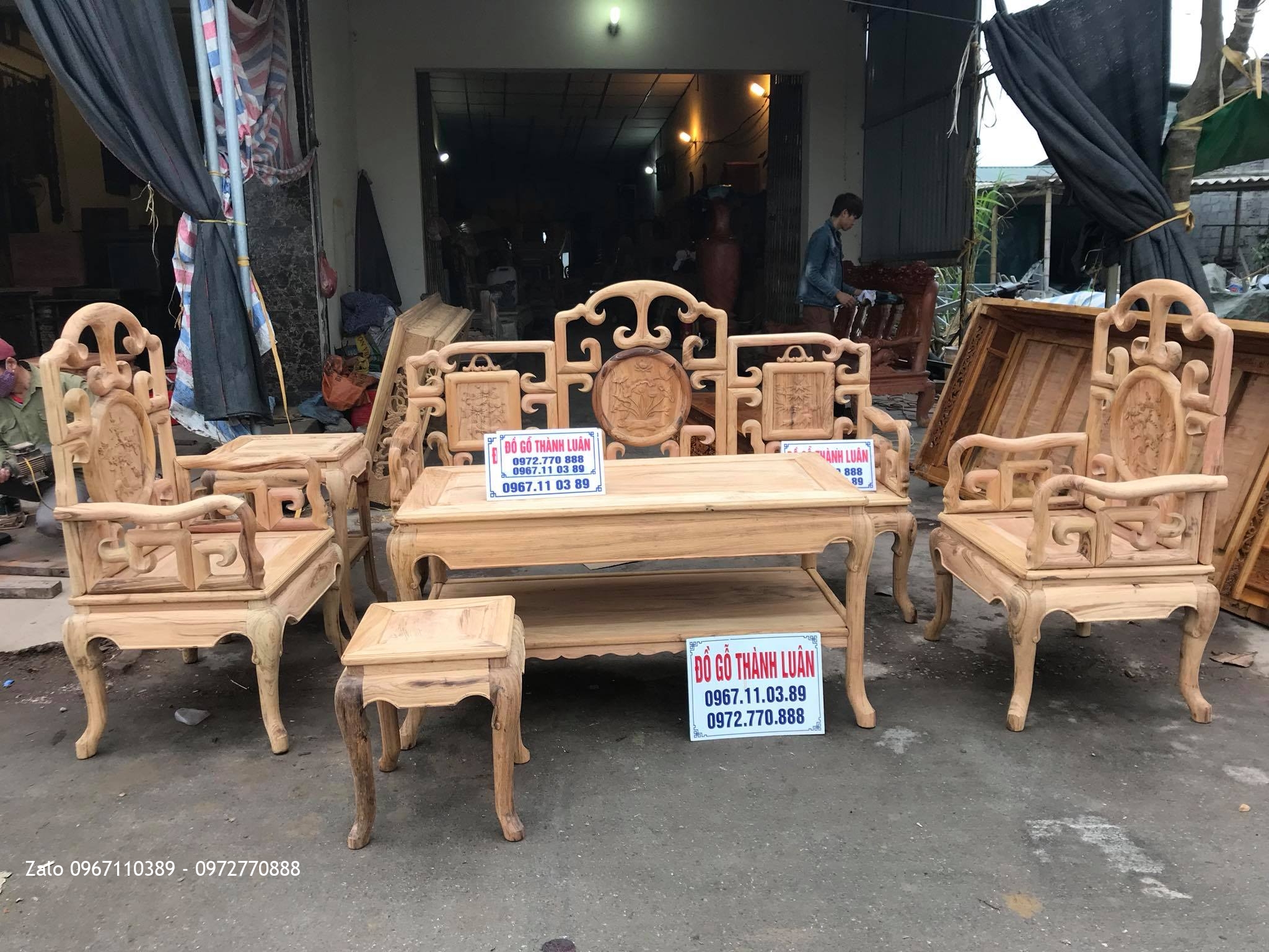 Bàn Ghế Móc Mỏ Gỗ Gụ Ta Quảng Bình 6 Món Khách Thanh Trì Hà Nội