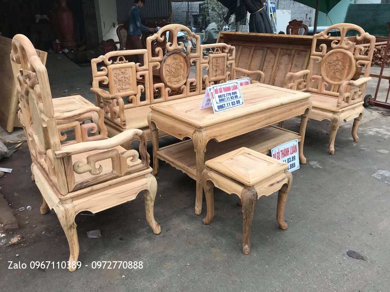 Bàn Ghế Móc Mỏ Gỗ Gụ Ta Quảng Bình 6 Món Khách Thanh Trì Hà Nội