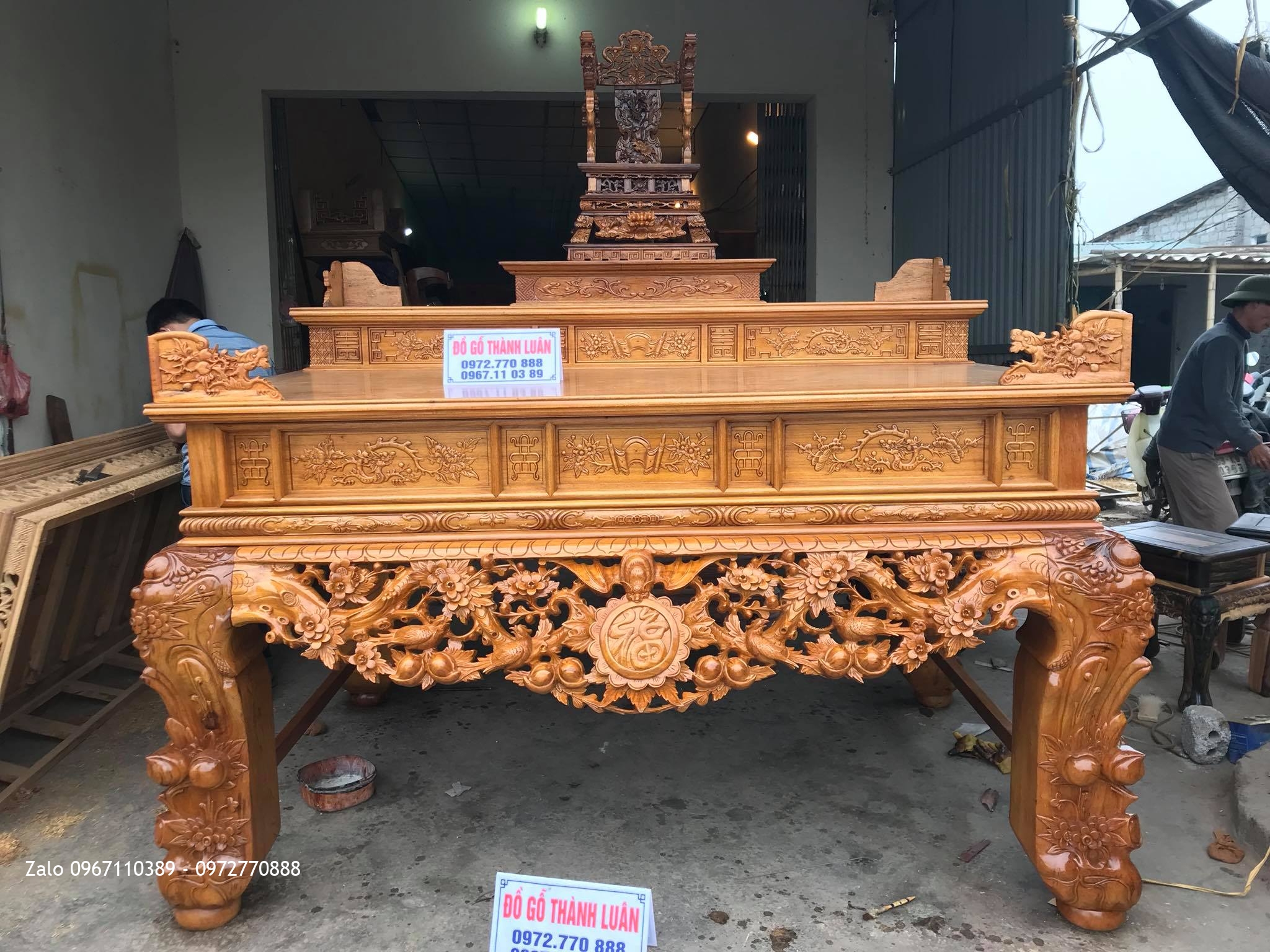 Sập Thờ Mai Điểu Tam Cấp Gỗ Gụ VÍP, A Hưng Thái Bình,