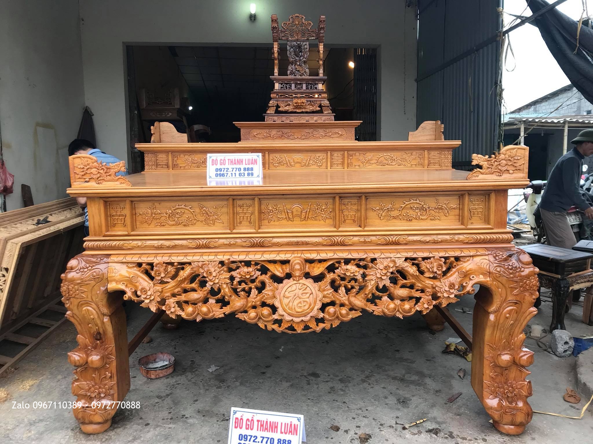 Sập Thờ Mai Điểu Tam Cấp Gỗ Gụ VÍP, A Hưng Thái Bình.