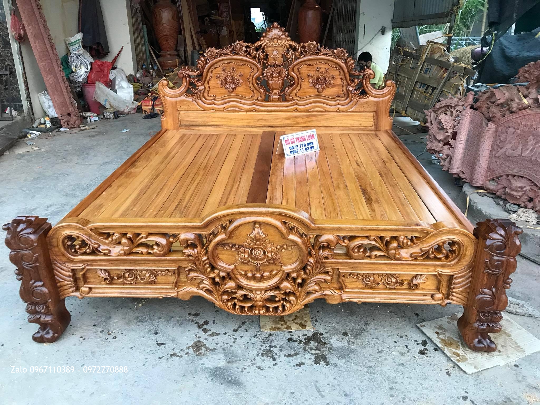 2 Giường Lu-i Gỗ Gụ, 2 Tủ Áo Gỗ Gụ. A Đạt Mỗ Lao Hà Đông: