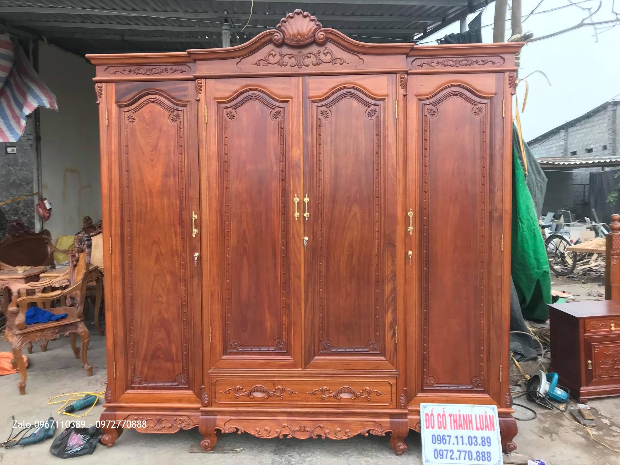 Giường,  Tủ Áo Gỗ gụ, Bàn Trang Điểm. Chú Thuận Hà Nam,
