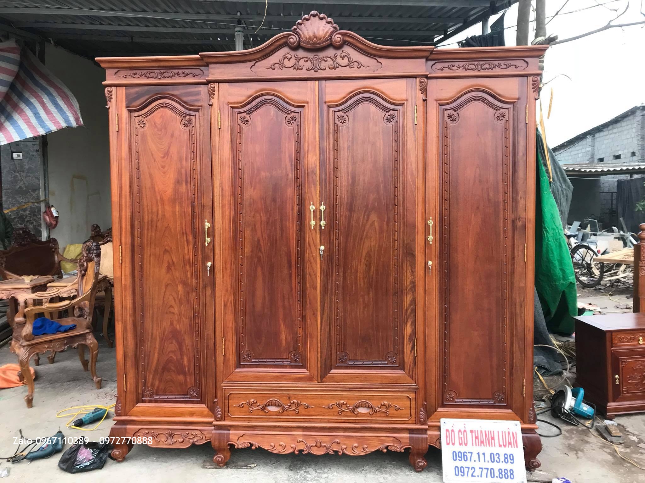 Giường,  Tủ Áo Gỗ gụ, Bàn Trang Điểm. Chú Thuận Hà Nam..