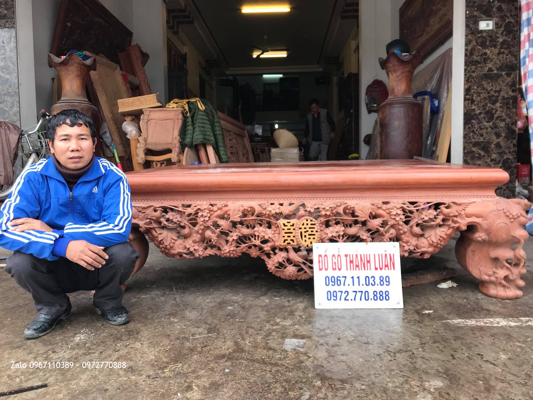 Sập Thập Điểu Quần Mai Gỗ Cẩm Lai VIP. A Bình Hà Nội.